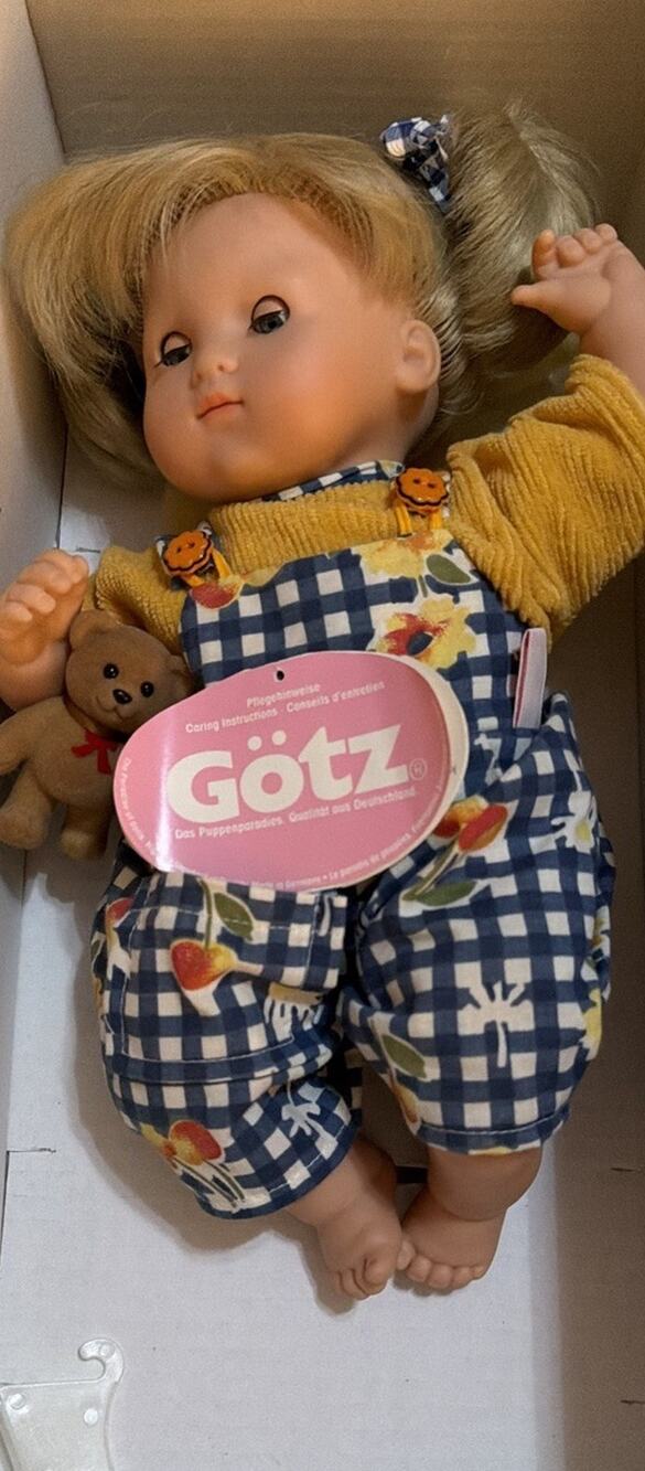 Vintage Götz Weichbaby Doll 9720603 13” Germany NEW NOS Box Tags Teddy